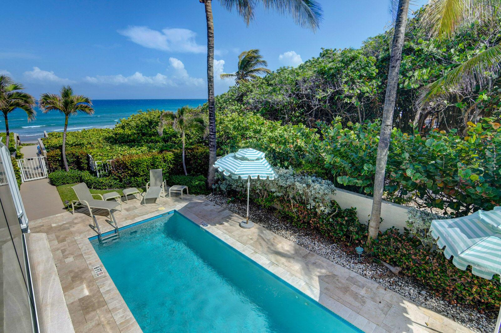 LIVE '' RIGHT ON THE SAND'' IN THIS 3 STORY TOWNHOME WITH OCEAN VIEWS! FULLY FURNISHED TURNKEY--JUST BRING YOUR SUPER LUCKY SELF! THIS SPECIAL TOWNHOME IS 1 0F 3 AT THE NEST TRI-PLEX. THERE ARE HURRICANE IMPACT WINDOWS , WINDOW TREATMENTS, BLACK OUT SHADES IN THE 3RD FLOOR BEDROOMS, A NEW WASHER & DRYER, CENTRAL VACUUM, AN OUTDOOR SPIRAL STAIRCASE--AND EACH BEDROOM IS EN-SUITE! THE 1ST FLOOR BEDROOM HAS A WET BAR & ACCESS TO THE COVERED PATIO. DINE AL FRESCO ON THE 2 COVERED BALCONIES! AN ATTACHED GARAGE & 2 OPEN PARKING SPACES ARE INCLUDED. THE HEATED LAP POOL & PRIVATE GATED ENTRANCE TO THE BEACH ARE JUST STEPS AWAY! AVAILABLE ANNUALLY AT $10,000/MONTH & SEASONALLY AT $15,000/MONTH--6 MONTHS & 2 DAYS MINIMUM RENTAL PERIOD. THE IDEAL LANDLORDS HAVE A PROPERTY MANAGER. A RARE FIND! ENJOY!