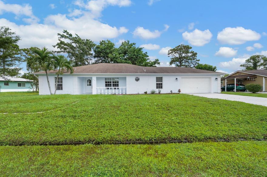 3 bedroom, 2 bath home in Port St. Lucie with fenced yard with plenty of room for entertaining or adding a pool. Screened patio. Split floor plan with inside laundry room. AC is 1 year old.  2.5 miles to C-24 Canal Park with boat ramp leading to ocean.