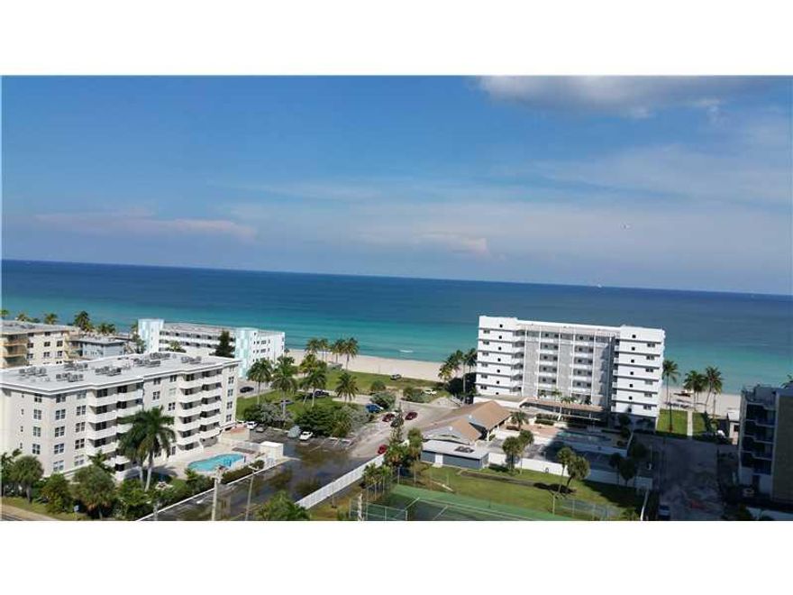 **1/1/1**HIGH FLOOR**ABSOLUTELY AMAZING OCEAN VIEWS AND DIRECTLY ACROSS STREET FROM YOUR ACCESS TO THE BEACH**1/2 MILE TO HOLLYWOOD BROADWALK**UPDATED WITH BEAUTIFUL FINISHES BOTH INSIDE AND OUT**ALL NEW FURNISHINGS IN UNIT**OPEN KITCHEN WITH S/S APPLIANC ES AND GORGEOUS GRANITE COUNTERS**FULLY EQUIPPED FOR YOUR STAY**NEW KING SIZE BED IN MASTER AND SLEEPER SOFA IN LIVING ROOM**TILE**CARPET**WOOD FLOORING**TENANT MUST READ ATTACHMENTS**