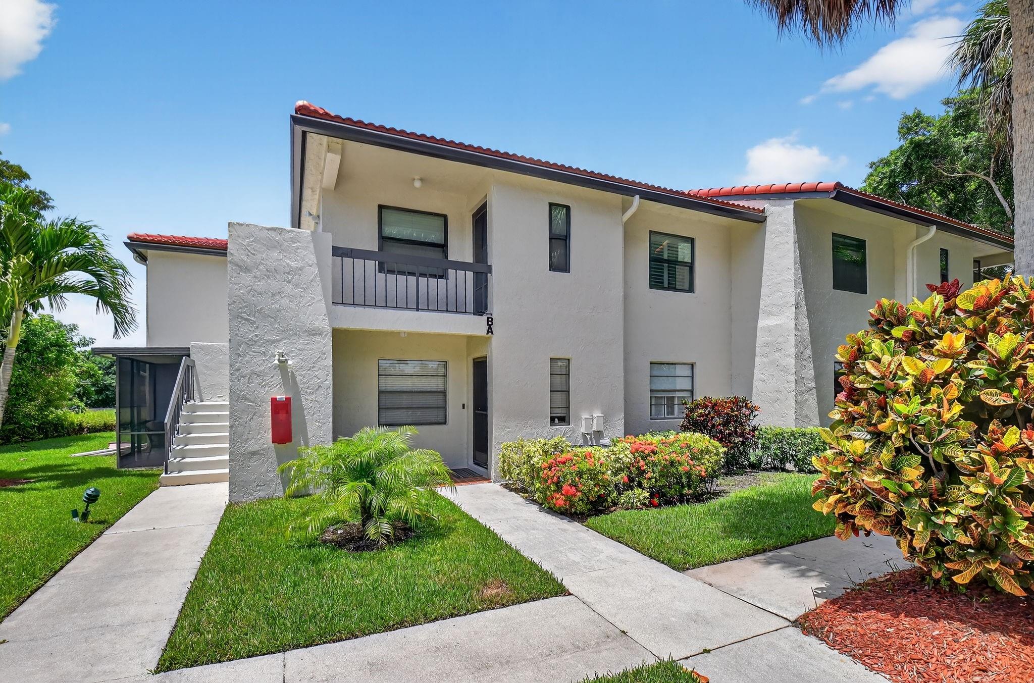 Spacious and move-in ready, this 3-bedroom, 2-bath second-floor unit offers 1,611 sq ft of living space, including the enclosed patio, serving as a bright and inviting family room with impact windows. No carpet—enjoy easy-care flooring throughout. TURN-KEY / FULLY FURNISHED UNIT. Located in The Palms at Boca Lago, a sought-after 55+ active adult community with resort-style amenities - Roof repair and Cable included. Club membership available/Boca Lago Golf & Country Club, a non-equity club that offers all the benefits and prestige of a golf and country club lifestyle without the excessive initiation fee investment and assessments traditionally associated with area equity and resort clubs. Easy to show! All information is deemed to be reliable but must be verified by the buyer.