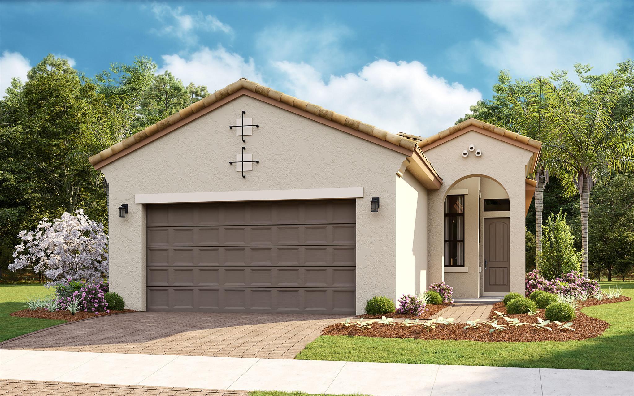 **New Construction - Move In Ready ** Model photos used for reference. This brand-new Beverly floorplan, built by Kolter Homes, is situated on a corner homesite in Westlake's only gated 55+ community. The home includes 2 bedrooms, 2 bathrooms, Flex Room, and a 2-car garage. The owner's suite and lanai have been extended by 4 feet and there is an added 5-foot privacy wall on the lanai. The home also includes gas cooking in the kitchen, and under cabinet LED lighting. This Beverly includes spray foam insulation, and a floor outlet in the great room.Cresswind Palm Beach residents will enjoy access to a resident-exclusive clubhouse that features pickleball & tennis courts, walking trails, resort-style pool and spa, resistance pool, dog park, event & entertainment areas and bocce courts.