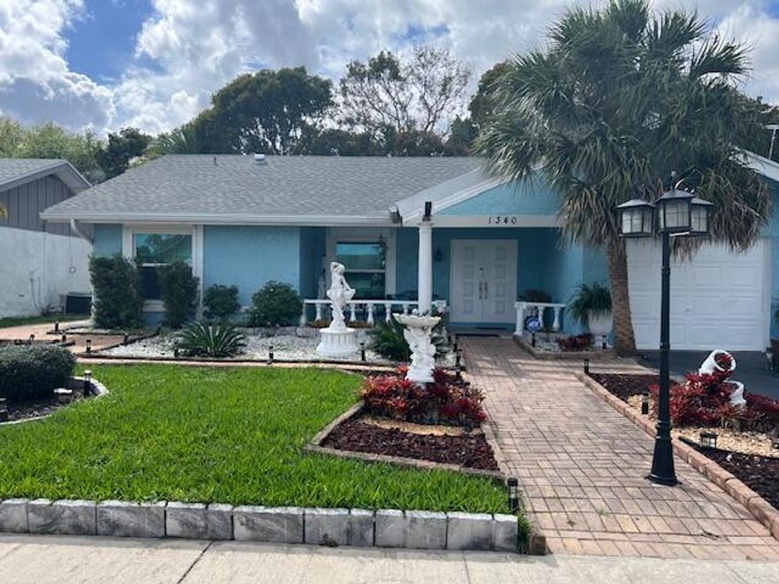 Spacious 3/2 with 1 car garage! NO HOA! Recently remodeled kitchen and baths. Master bedroom has large walk-in closet. Fully fenced yard includes a shed, a gazebo & Mango trees. So many upgrades....Roof 2024, A/C 2020, Tankless water heater 2025, New electric panel 2024, Impact windows 2023, Bathrooms 2024, Auto garage door 2025, Gutters 2021, Washer & Dryer 2023, Microwave brand new, Stainless refrigerator & stove 2024, New kitchen sink. This lovely home has a dining room, living room and a family room. Split floorplan. Large laundry room has plenty of extra storage. Close to shopping and transportation.