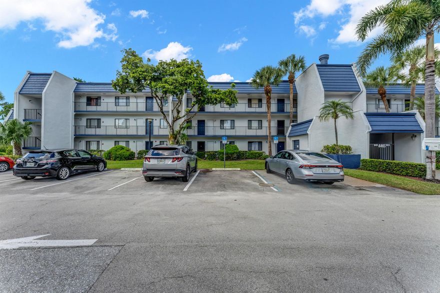 Desirable first floor 2/2 condo in The Fountains Country Club. Offering eat in kitchen with stainless steel appliances. Two nice sized bedrooms with walk in closets. White tile throughout. An enclosed back porch with golf course views and full set of storm shutters. This all age community includes water, internet, and cable in the association dues. Perfectly located near great restaurants, entertainment, and the beaches. Minimum 700 credit score required.