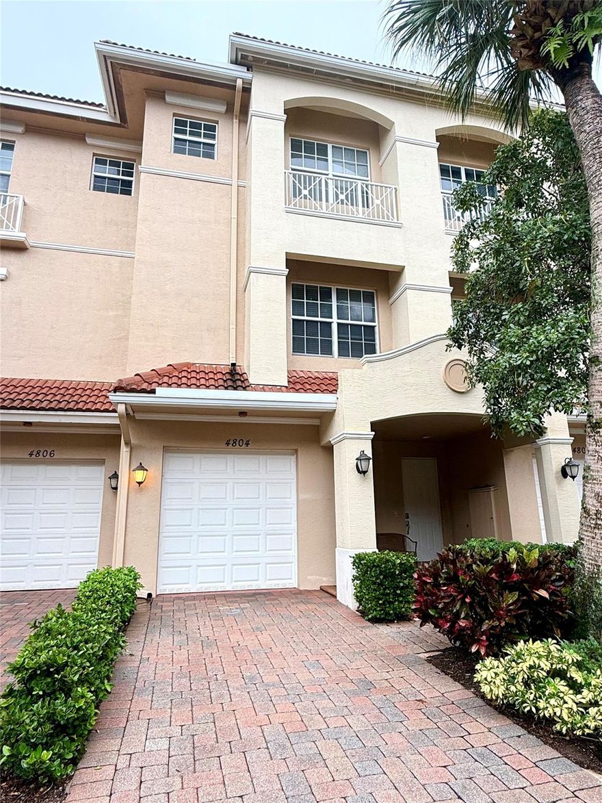 Welcome to this spacious and bright 3/3.5 townhome located in one of the best areas of Palm Beach Gardens!  Gated community, this home offers both comfort and convenience. Enjoy tile flooring and brand-new laminate flooring throughout the house. each bedroom with its own private bathroom. The first floor features an additional room with a half bath, perfect for an office or media room, plus an open porch for relaxation. Walk-in closets in both suites on third floor. All impact windows and doors. 2-car garage and plenty of side parking for guests. A brand-new shopping plaza is just a 3-minute walk through the back entrance, and you’re minutes from beach, highways, malls, restaurants, and entertainment. Don’t miss this amazing opportunity to live in a prime Palm Beach Gardens location!