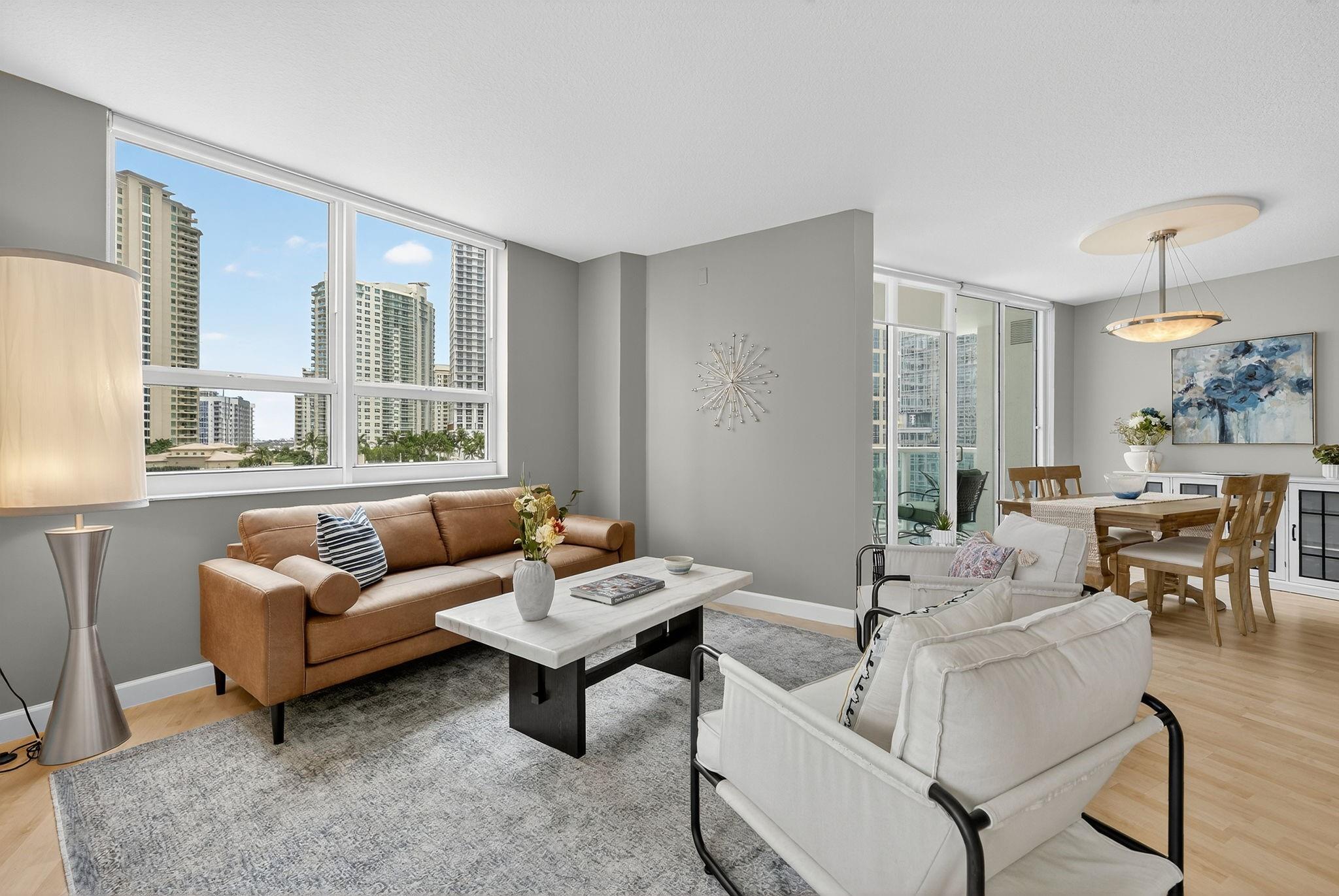 *UNOBSTRUCTED VIEWS - SOUTH CORNER UNIT!!* Welcome to the best building on Las Olas, 350 Las Olas Place. This corner unit offers TWO bedrooms, TWO baths, and TWO private balconies. Unobstructed south facing views and loads of natural light. Open layout perfect for entertaining, stainless steel kitchen appliances, abundant cabinet storage & a breakfast bar for 3. Spacious primary suit with built-in closet. Primary bath features marble finishes, tub, and a separate shower. Steps from Las Olas Blvd, Publix, Brightline & beaches. HOA covers water, trash, internet, and required reserves. Pet-friendly under 50 lbs!