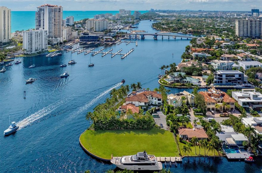 Seize the rare opportunity to own a premier Intracoastal point lot in the prestigious security-patrolled Seven Isles community in the iconic Las Olas Isles neighborhood of Fort Lauderdale. This 19,676 SF lot offers breathtaking, panoramic views and a daily boat parade right outside your future home! This exclusive, ready-to-build point lot features +/- 288 feet of water frontage, ideal for mega yacht dockage, with easy ocean access! Enjoy the utmost privacy in this elite neighborhood, complete with a guard house and drive-by security patrol. Located just minutes from pristine beaches, fine dining, shopping, the airport & all that Fort Lauderdale has to offer! Do not miss the opportunity to build your dream waterfront estate on one of FTL's rarely available point lots.