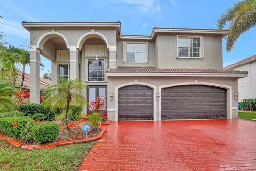 Amazing Victoria model located in the one the finest communities of Miramar '' Sunset Lakes''. This is the opportunity to own this home that offers 6 bedrooms (6th bedroom is open) which offers 2 a bedroom downstairs with a full bath. Very high ceiling in the living area that gives an open feeling in the formal area. Kitchen is with SS appliances and granite countertop that opens to a huge family room with Marble floors and wood upstairs. Looking for privacy? no neighbors in the back since you have your own pool with a spa that faces the water and the beautiful everglades!! The community offers a very clubhouse, with multiple tennis courts, basketball court, gym, kids play area, pool and more! where it offers 24 hours guard, Clubhouse, Gym, Tennis, Pool ,Basketball.