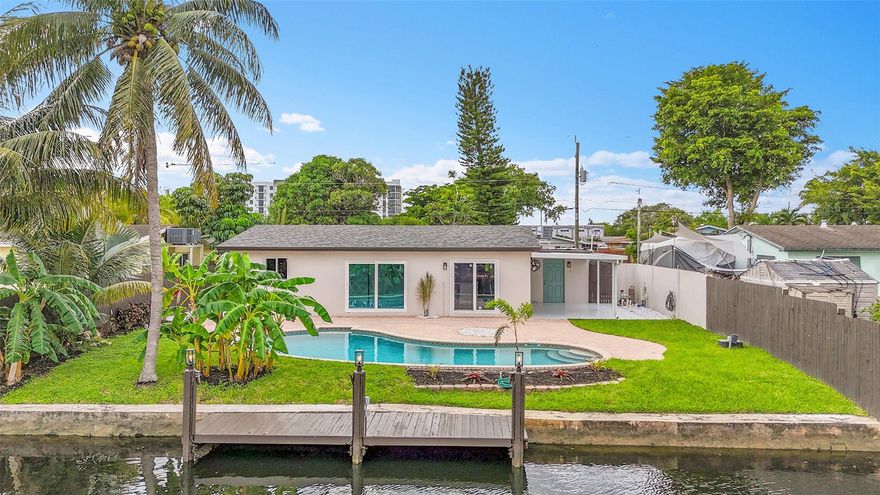 Live your best South Florida lifestyle in this fully remodeled 3BR/2BA waterfront home in Dania Beach! Bring your boat! Enjoy 65’ of water frontage with two ways to reach the ocean—quick route via Dania Canal (fixed bridge) or scenic cruise through Downtown Fort Lauderdale with no fixed bridges. Relax by your private pool, entertain in the fenced yard, and cook in a modern kitchen with stainless steel appliances. Garage for storage only. Unbeatable location near Hard Rock, beaches, FLL Airport, and major highways.