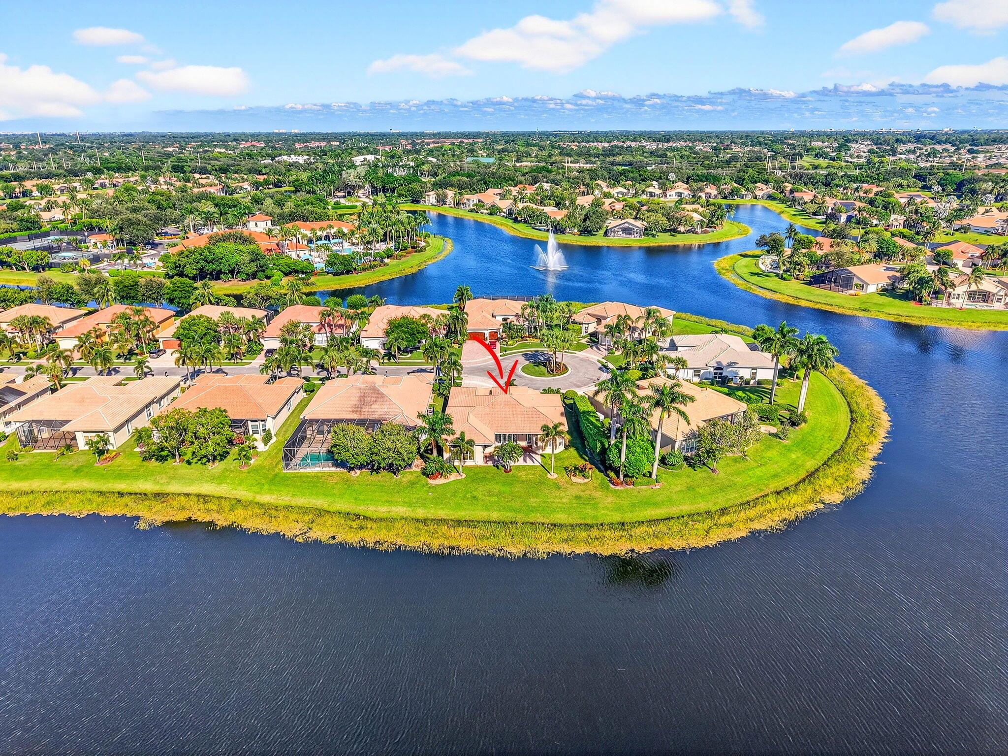 Stunning & Oversized Lakefront 4BR/4BA/3Garage home. Sprawling 3,206 sq.ft ranch triple split home has impressive upgrades including rich 24'' marble floors in main living areas, wood cabinets & stone counters throughout & solid core doors. One-of-a-kind Columbian Mahogany Kitchen with 54'' cabinets, soft-close drawers, Thermador double oven, Sub Zero frig, Dacor Stove.  Primary oversized bedrm has built-out walk-in closets, Elegant light fixtures throughout.-French doors lead to oversized patio on the lake. Excellent for Entertaining. Magnificent Wall Unit in Family Rm. Walk to Multi-Million Clubhouse.Maintenance includes: Internet, lawn, exterior paint, SHO/HBO & alarm. 1X cap fee $5,090.00. 4th bedrm used as den. Buyer/Buyers agent to verify all information. Measurements are estimated.