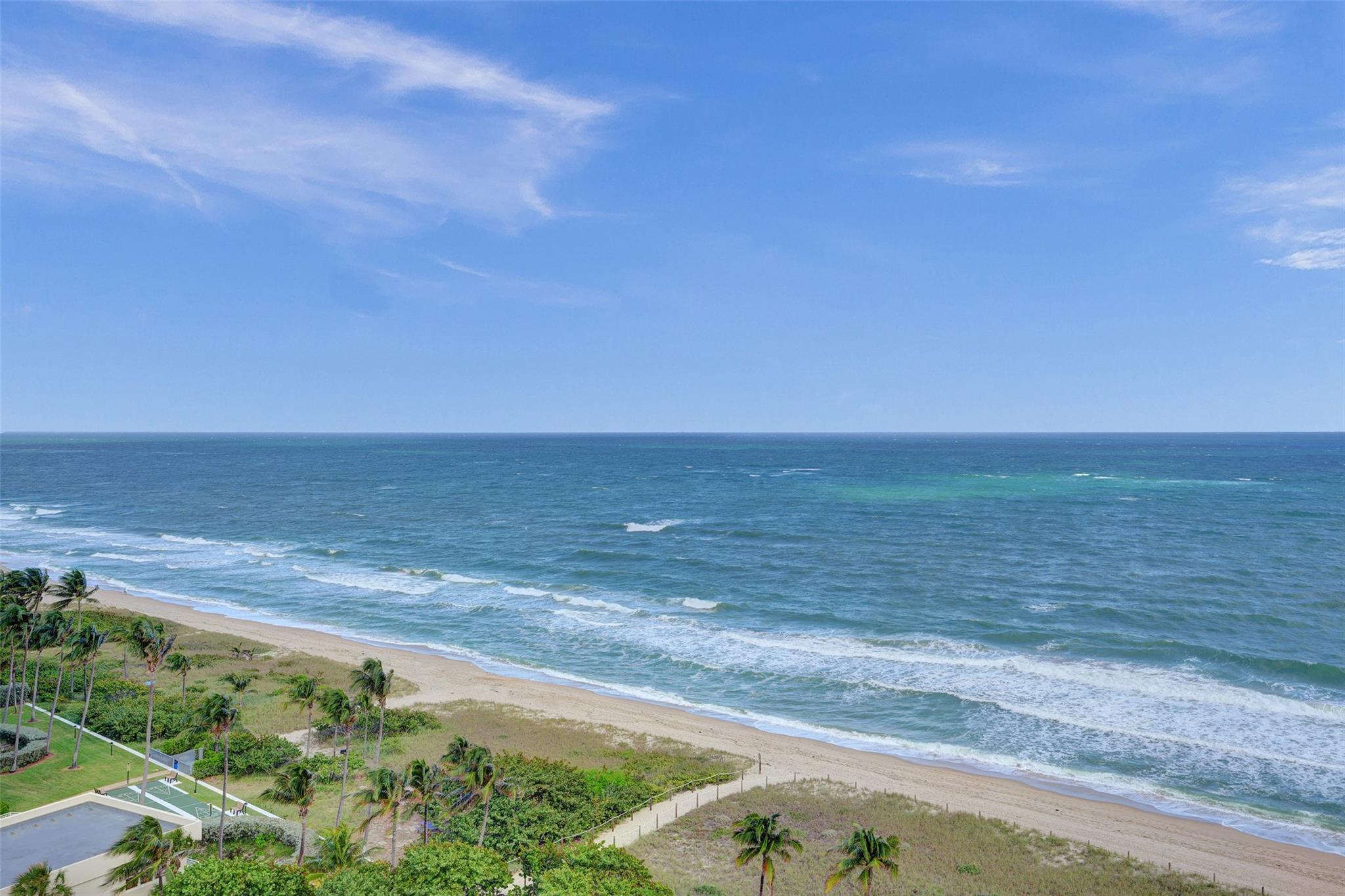 Amazing Ocean views from this renovated 2 bedroom 2 bath condo in Lauderdale by the Sea's premier condo complex. Sea Ranch Club offers amazing amenities with two pools, tennis, clubhouse, party pavilion, multiple outdoor grills, pet parks, a gym, and more- ALL while being located directly on the wide and nature preserved beach. The kitchen in the condo has been opened up with a bar area and features stainless steel appliances, granite counters, and newer cabinets. Primary bathroom recently remodeled with dual sinks and a walk in shower.