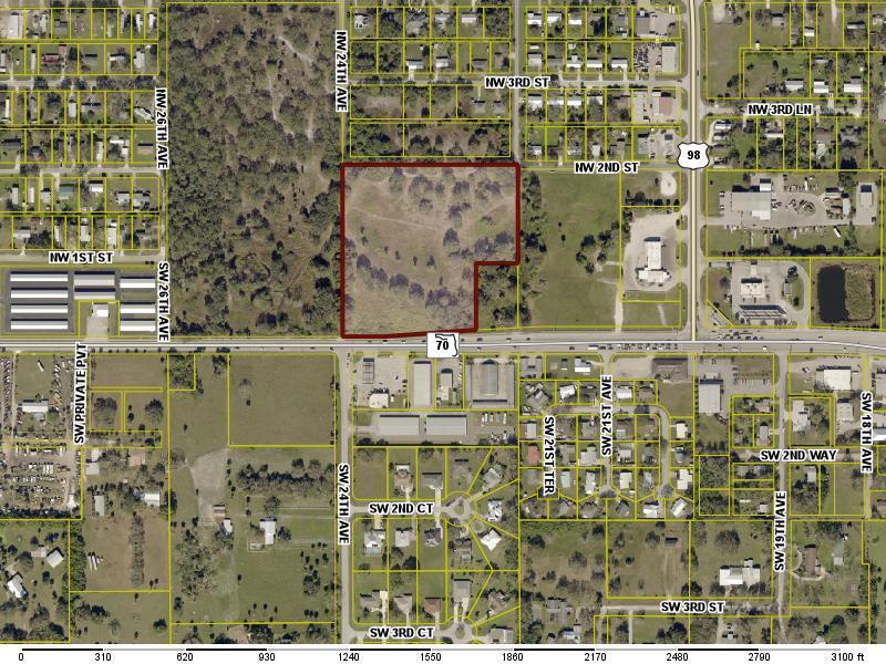 Hwy 70 West, major hwy running coast to coast. There is an available adjacent property for sale, totaling approximately 28 acres for both parcels combined. Parcel #1-17-37-35-0A00-00006-0000 is 19.05 acres and is zoned heavy commercial, FLU urban residential mixed use.