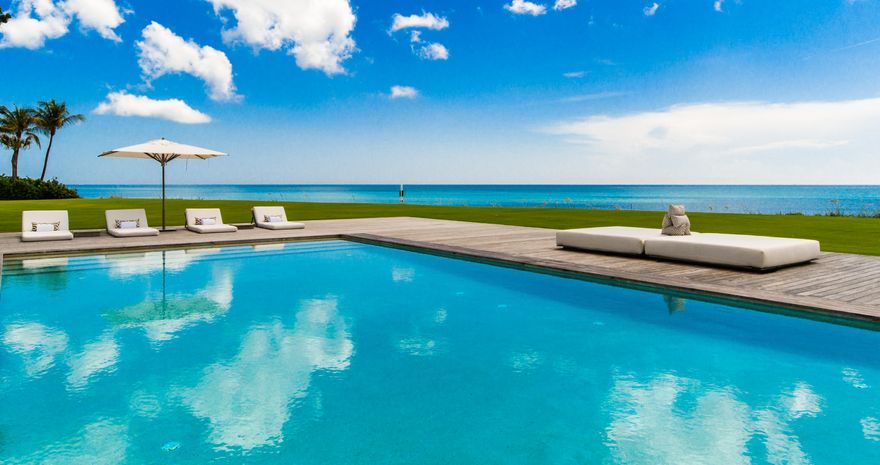 Luxurious Bahamian inspired estate designed and custom-built in 2010 by international superstar Celine Dion for her and her family. Located on the exclusive Jupiter Island, this five and half acre property with over 415 linear feet on the Atlantic Ocean is being sold turn-key with almost all its contents.
