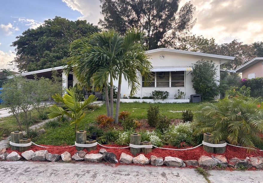 Hidden gem in Lantana.  Roof is 3yrs old, Close to the ocean, boat ramp, restaurants but still have the beautiful tree shaded back garden.  Landscaped front and back garden. Two driveways, gas washer & dryer, set up available for gas stove.  Electric stove now.  Needs to be seen to appreciate.  This property is also available for rent. $2900. I have 4 open houses scheduled starting 5/7/2026 at 5pm