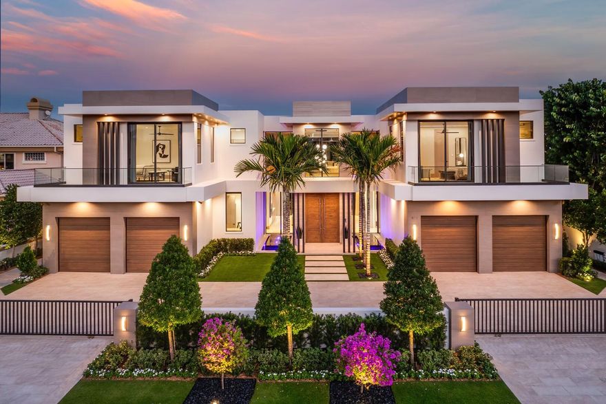 Experience a new pinnacle of luxury in this recently completed, turn-key Signature Estate by SRD Building Corp, redefining elite Intracoastal living. Just completed, this impressive residence is located on a prime lot within the exclusive Royal Palm Yacht & Country Club in Boca Raton. Spanning over 8,500 square feet, this six-bedroom estate boasts 100 feet of Intracoastal frontage with coveted eastern exposure and a 4-car plus golf cart garage. <MORE>