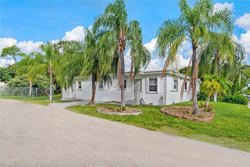 Amazing income & investment opportunity 7.4% cap rate. This large Duplex is 2 Bedrooms / 2 Bath on one side and 1 Bedroom 1 Bath on the other, separate electric, and plenty of parking. The owner began renovating the 2 bedroom unit with new porcelain floors however would like to sell as-is. Situated on an oversized corner lot with room for a pool and/or future expansion. The location in East Lake Worth Beach is only a couple blocks from the beautiful intracoastal waterways, downtown shops, amazing restaurants, golf and more.