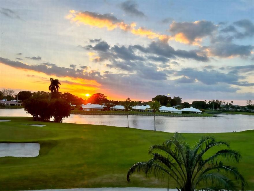 Look no further to find an amazing place to live ! 
City of Atlantis is a peaceful oasis of trees, lakes and golf courses, two golf courses, one public , one private . Tennis and pickle ball courts and playground also . No mandatory membership required to live here . 
City of Atlantis is centrally located ; you will find restaurants, medical offices and hospitals, airports, highway access, and it's just ten minutes drive from the amazing beaches .
 Large condo with wonderful direct sunset views from the living room and bedroom and balcony. Balcony features easy to use roll down shutters. 
New a/c installed in Sept 22. 
Covered spot for the vehicle is great to keep it protected from the sun and rain . 
'' information here is deemed reliable but subject to errors and omissions ''