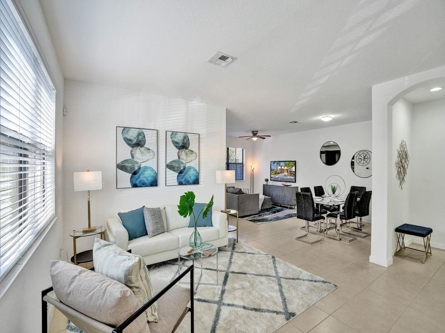 Beautiful, newly painted, no carpet, new floors upstairs. End unit light and bright 3 bedrooms, 2.5 baths, fenced backyard in highly sought after Town Parc @ MiraLago. All impact windows and doors, brick construction. Resort style living at its best. Enjoy pool in Town Parc and full access to Resort style amenities. Clubhouse and Sportsplex, with resort style pools, 2 gyms, saunas, steam room, banquet facilities, billiards rooms, spin room, multiple tennis courts, indoor and outdoor basketball, kids splash park, kids play park and more. 24 hour manned gate to enjoy all that the the community has to offer. Easy to see and A rated schools. Come live the Parkland lifestyle for a fraction of the cost.