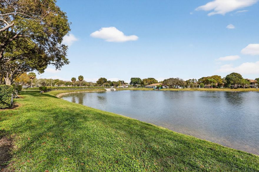 Amazing LAKE VIEWS from this cozy and comfortable first-floor condo, LOW MAINTENANCE FEES, perfectly sized for one person or a couple. The REMODELED KITCHEN and BATHROOM adds a modern touch, and the convenience of first-floor living makes everyday life easy. Laundry room next to the unit and parking space close by add extra convenience. A perfect place to retire and enjoy a relaxed lifestyle in a vibrant 55+ community. Amenities include pools, clubhouse, tennis, golf, security patrol, and countless activities, classes, and clubs. Cable, water, and internet included in HOA fees. Great location near shopping, dining, hospitals, and medical offices. Per HOA: 650 minimum credit score and no rentals for the first 2 years of ownership.