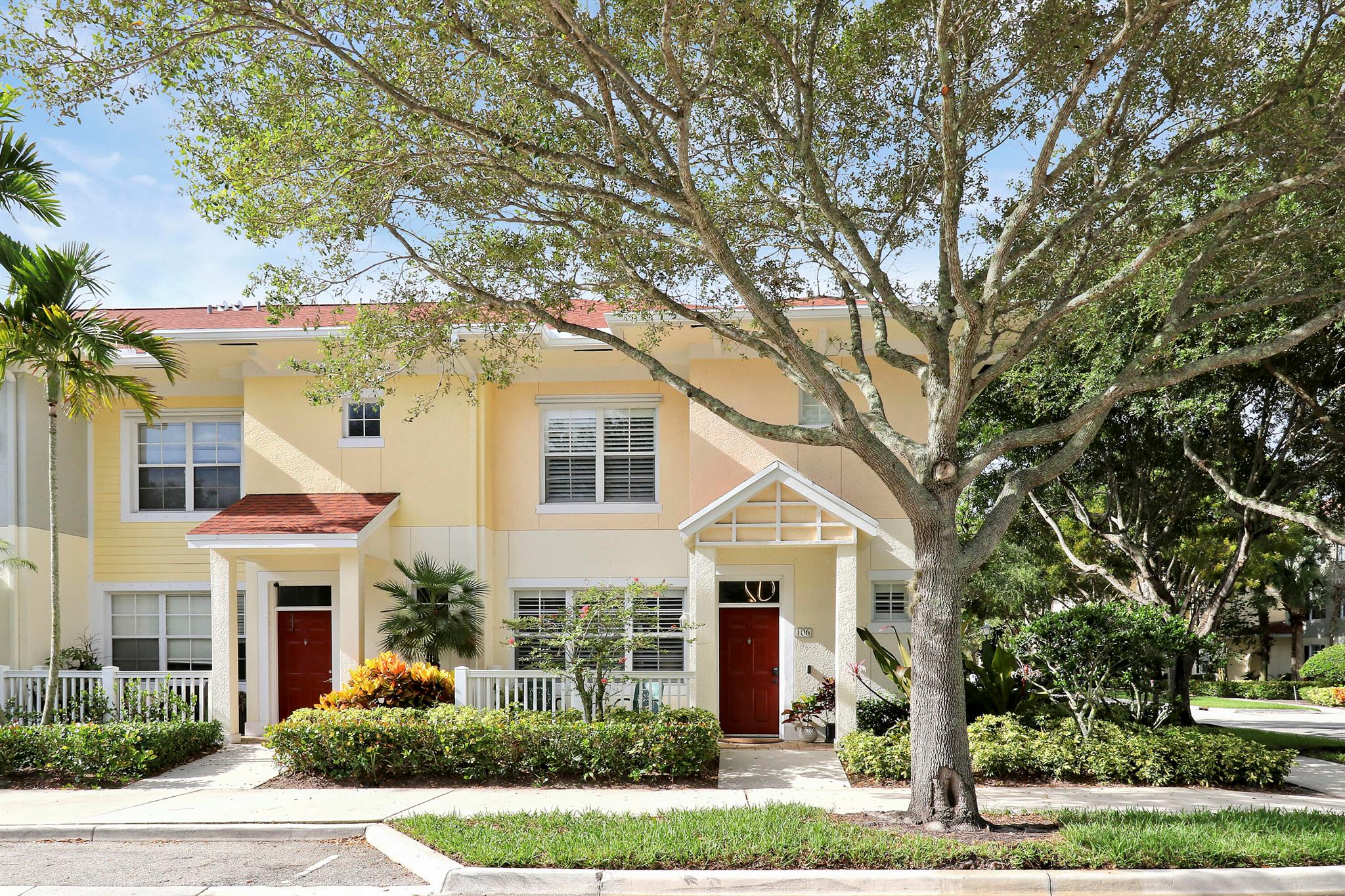 Welcome to this inviting 2-story corner unit townhome in the highly desirable Somerset at Abacoa, featuring 3 bedrooms, 2.5 bathrooms, and a 2-car garage. The kitchen is outfitted with granite countertops and wood cabinetry, while tile flooring spans the entire first floor, and new carpet upstairs adds fresh comfort and warmth. The home also features plantation shutters throughout and updated light fixtures and ceiling fans, enhancing both style and functionality. The A/C (2017) updated with Germicidal/Fungicidal UV Filtration System and water heater (2016) have been well maintained, and the roof was replaced in 2023, providing long-term peace of mind. The HOA fee includes water, sewer, high-speed internet, cable, and the two-car garage, adding excellent value and convenience.