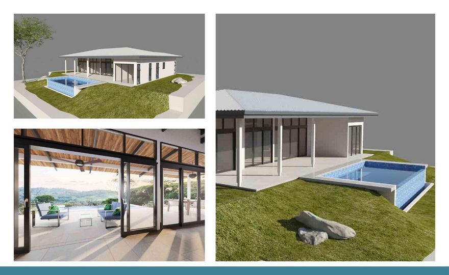 Vista Sin Fin is nestled in the foothills of the coastal mountain range. This exceptional community offers breathtaking vistas of the Pacific coastline and the expansive Osa Peninsula. Immerse yourself in the tranquility of lush landscapes, teaming with wildlife, vibrant birdsong, and gentle tropical breezes. Experience a harmonious blend of nature and comfortable living unlike any other. This home is offered complete with site and building plans that optimize the use of the land, air flow and views. Pricing is inclusive of the lot, site work, construction, and furniture. This 3-bedroom, 2-bathroom design, all on 1 level, has a