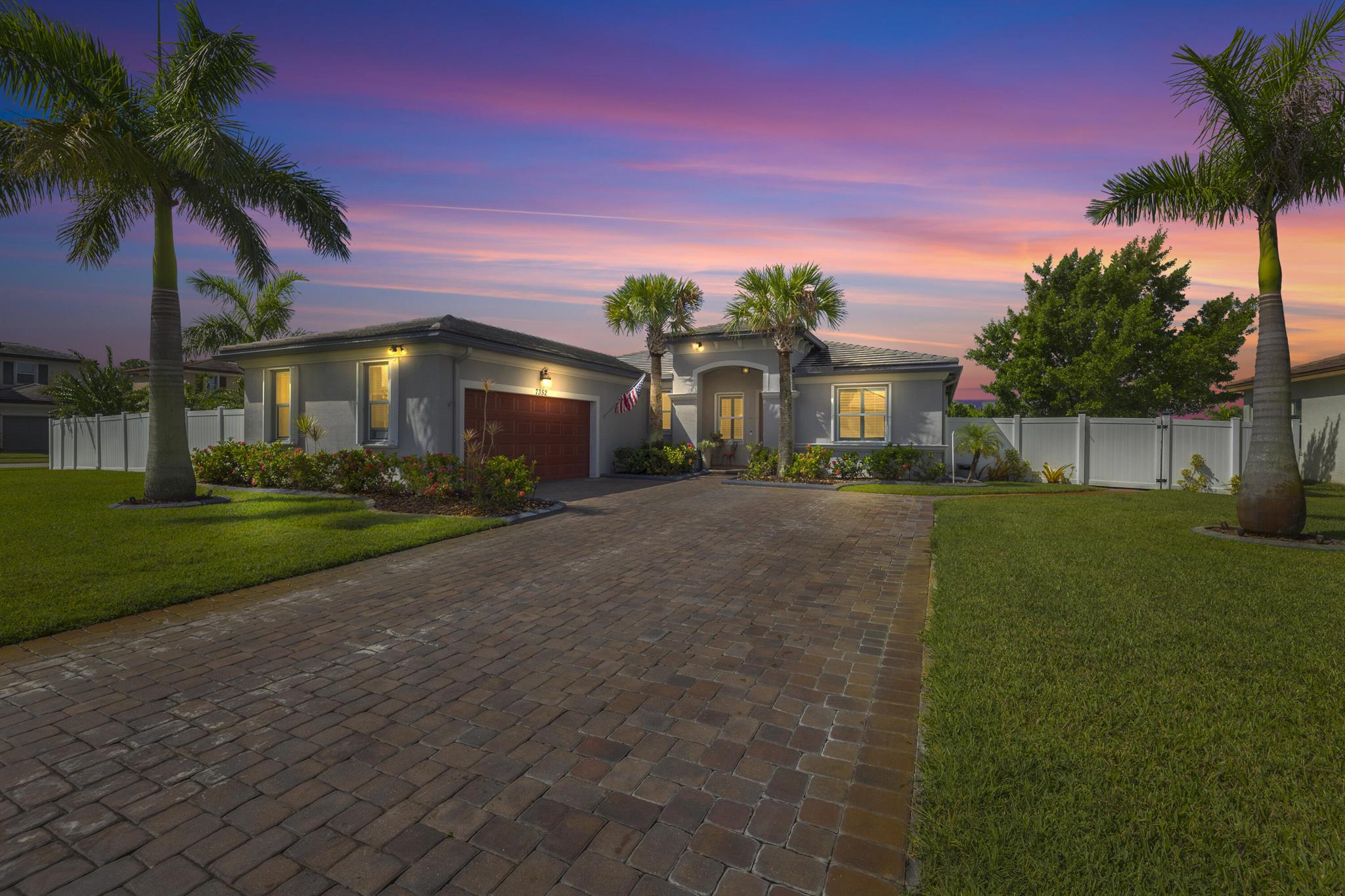 Welcome to your very own tropical paradise! This 3 bed/3 bath plus den POOL home on a fully fenced, almost half-acre corner lot in the Copper Creek Community. Enjoy the open floor plan with tile throughout, upgraded kitchen and bathroom cabinets, quartz countertops and upgraded fans and lighting fixtures throughout. Plantation shutters on every window and slider door. The kitchen features high end two year old s/s appliances and a large island for meals and entertaining. Step outside to your refreshing salt water pool with travertine deck, shed and a hurricane-rated gazebo perfect for entertaining.Easy to maintain lush landscaping, oversized driveway for extra parking, Reverse Osmosis whole house water system, gutters and a zoned well for irrigation. This gorgeous home is move-in ready!