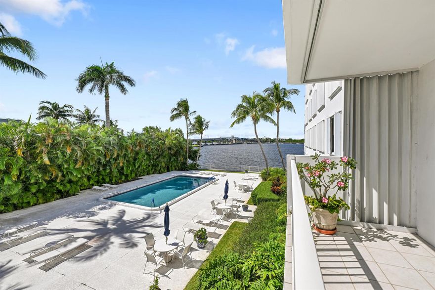 LARGEST 2BR/2BTH FLOORPLAN.  Amazing views, from large balcony of pool and intracoastal.  Open Kitchen make for ideal entertaining area.  Full Amenity building includes 24/7 doorman, deeded beach access, fitness, salt water pool, guest rental apt.,  Best location near 4 Seasons Resort, Farmers Market, Restaurants, Par 3 Golf, tennis, shopping.  amazing Price for this large floorplan and location in building.