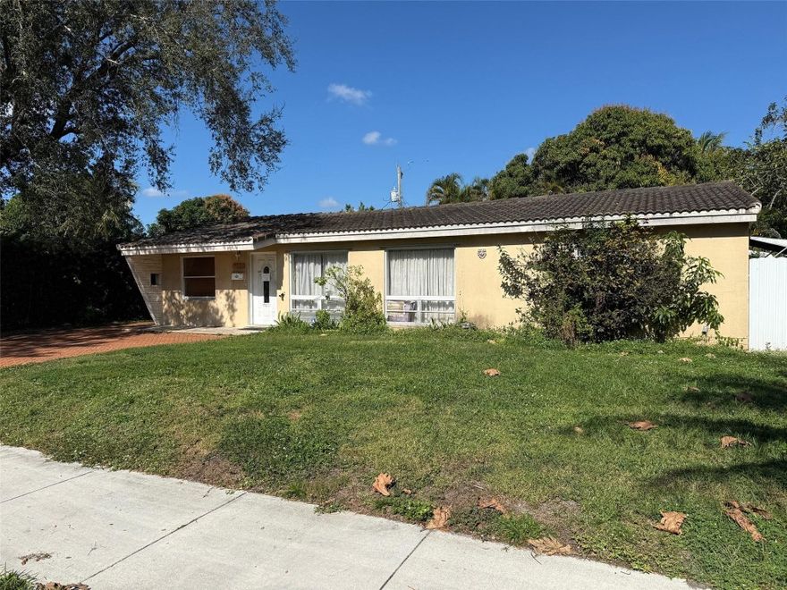 Centrally located in the Driftwood Acres area, this 4-bedroom, 2-bath home features a split-bedroom floor plan, family room, and a freeform pool. The property offers a great opportunity for a new owner to customize and create their dream space. Conveniently situated near the Hard Rock Casino & Hotel, beaches, Las Olas, Fort Lauderdale–Hollywood International Airport, and major highways, this home provides easy access to everything South Florida has to offer.