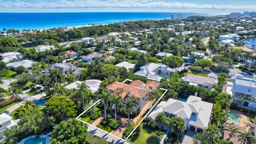 This East Delray Beach compound in the Seagate neighborhood is ideally located just blocks from the beach and Atlantic Avenue. Designed by Randall Stofft and completely updated in 2015, the property offers high-end finishes and designer touches. Boasting over 8,700 total square feet, the home has six bedrooms with guest house; formal foyer and living areas; office; and gourmet kitchen that opens to the family room, outdoor dining area, and pool. The private and gated grounds feature decorative driveway; covered loggia; summer kitchen; expansive balconies; and inviting pool with spa and open terraces. Other features include three garage, two-sided fireplace, wine closet, outdoor shower, and impact glass windows and doors. This stunning residence embodies the South Florida luxury lifestyle. FEATURES:
*Located a few short blocks to beach and Atlantic Ave
*Main residence and one-bedroom, one bath guest house
*6 total bedrooms plus office / 6.2 total baths
*6,318 living square feet / 8,757 total square feet
*Designed by renowned local architect, Randall Stofft
*Completely updated in 2015 to the highest standards
*Expansive parcel with 100 feet of frontage and approximately 150 feet of depth
*Private compound with entry gate access
*Decorative driveway, walkways and front porch
*Formal foyer entry with marble floors and grand split-level stairway
*Formal living room with two-sided fireplace shared by formal dining room with wine closet 
*Gourmet kitchen with top-of-the-line stainless steel appliances; Calacatta marble triple-edged countertops; two islands with snack bar seating; casual dining area; and preparation pantry
*Family room open to kitchen with French door access to covered loggia and pool
*First floor office and guest bedroom
*Private primary suite with vaulted ceilings; wood floors; morning bar; walk-in closet; and spacious bath with glass shower, tub, and dual vanities 
*Expansive balcony that connects main house to guest house which offers private quarters with one bedroom and one bath and separate stairway entry from side grounds
*Three additional guest bedrooms on second floor
*Sensational grounds with lush landscape and abundant privacy
*Covered loggia with ample room for outdoor living and dining area
*Summer kitchen with grill and bar seating area
*Resort-style pool with spa, outdoor shower, and expansive open terrace for lounging
*Two laundry rooms
*Three car garage
*Impact glass windows and doors

Impeccably maintained, this beach area residence is the quintessential luxury home for enjoying all that East Delray Beach has to offer.