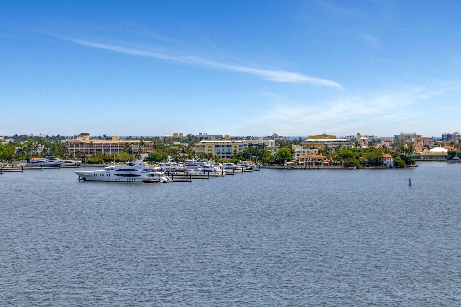 Spectacular corner penthouse with breathtaking views of Palm Beach Island and the ocean from every room. This 1,535 SF unit is the largest layout in a boutique building on prime S. Flagler, adjacent to the South Flagler House. Once a 3-bedroom, now a spacious 2-bedroom with generous closet space. Features hurricane-impact windows for whisper-quiet living. Enjoy sunrises through east-facing windows and sunsets from your private balcony. Walk to Milos, One Flagler, Norton Museum, and HIVE. Includes pool, gym, and parking. A rare opportunity in a prime location with unmatched space and views.