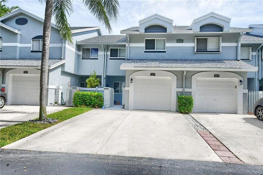 Welcome to this stunning 3 bedroom 2.5 bath townhouse located in Central Boca Raton. The main floor has an open floor plan with dark wood kitchen cabinets, stainless appliances and spacious granite countertops perfect for entertaining.  There is a large screen-in porch over looking a park like setting. Large master upstairs with a newly installed roof, courtesy of the association.  Impact windows installed by the owners for added safety and peace of mine. Laminate floor wood-like floors throughout the house, creating a modern and stylist atmosphere plus new carpet being installed on the stairs. Bonus room upstairs for added versatility.   Low maintenance of $ 550.00/ month includes water, cable, property insurance, landscape plus a community pool.
