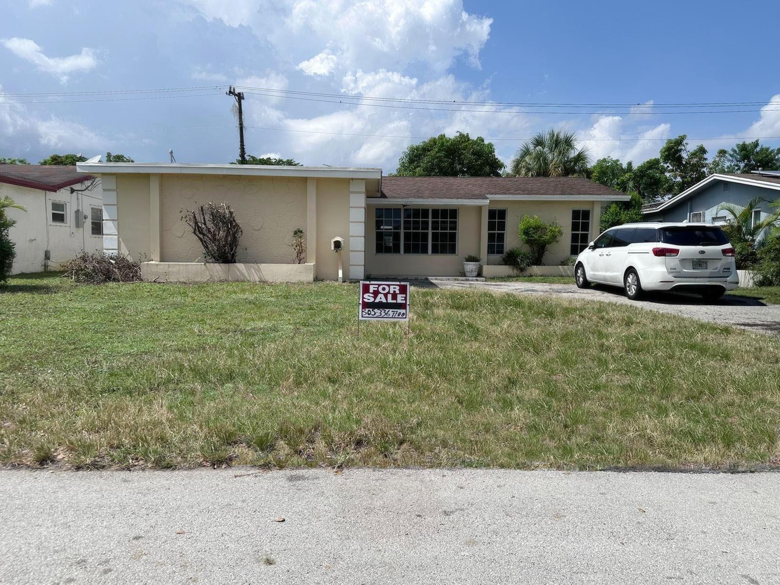Amazing single house in the area of Miramar area with a 3 bedroom and 2 bath that can convert to 4 bedrooms. Split floor design with master bedroom on one side and two other bedrooms on the other side. Beautiful brand-new kitchen with electric stove and microwave. Kitchen can hold dining room. There is a Florida room where people can relax and enjoy a huge garden view in the backyard, including several trees likes mangos and other native plants. In the backyard, there is a nice storage room (10X10) that is well secured. The front has gorgeous landscaping with a variety of trees.