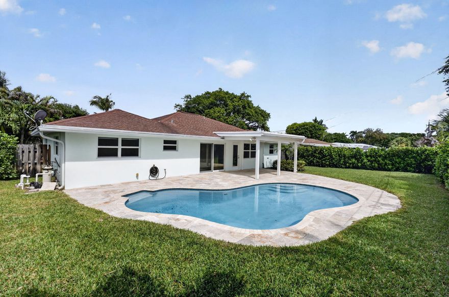 Beautifully renovated single-family home in the heart of Tequesta! This 2-bed, 2-bath, 1-car residence also features a versatile office/den, perfect for working from home or additional living space. Built with durable CBS construction and outfitted with impact windows, this home offers both style and peace of mind. Step outside to your private backyard oasis complete with a saltwater pool—ideal for relaxing & entertaining. The property also boasts a brand-new driveway and thoughtful upgrades throughout.  No HOA so bring your RV/Boat. Located just a stone's throw from the beach, this home offers easy access to A-Rated schools, public golf, tennis & pickleball, US-1, I-95, Turnpike, & PBI Airport. Enjoy the convenience of walking to nearby shops, restaurants & parks.  Make it yours today!