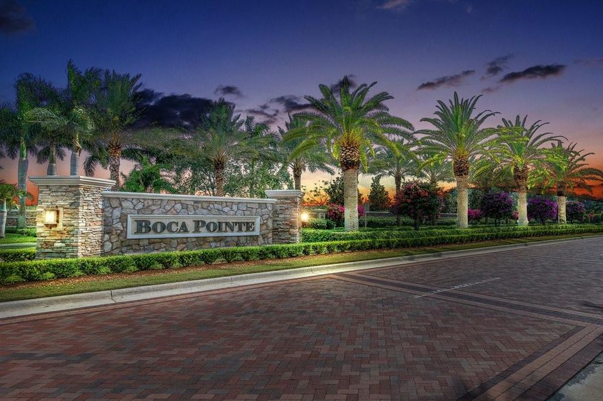 Step into this relaxing, tastefully renovated oasis where you can enjoy the solitude of your screened patio overlooking the peaceful lake, while minutes from the plethora of amenities of Boca Pointe or the lively buzz of  Boca. Enjoy the gorgeous, spacious kitchen to whip up your favorites while enjoying a glass of wine from your wine fridge. Relax in the modern master whirlpool tub; relish in the amazing shower w/spa jets running from top to bottom that hit in all the right spots to give you a shower experience you will be eager to return to. New beautiful bedroom floors. Membership at Boca Pointe is not required but various membership packages are offered. Ideal location: 15 min. to the beach, 5 min. to Boca Town Center Mall & the finest restaurants & shopping that Boca has to offer.