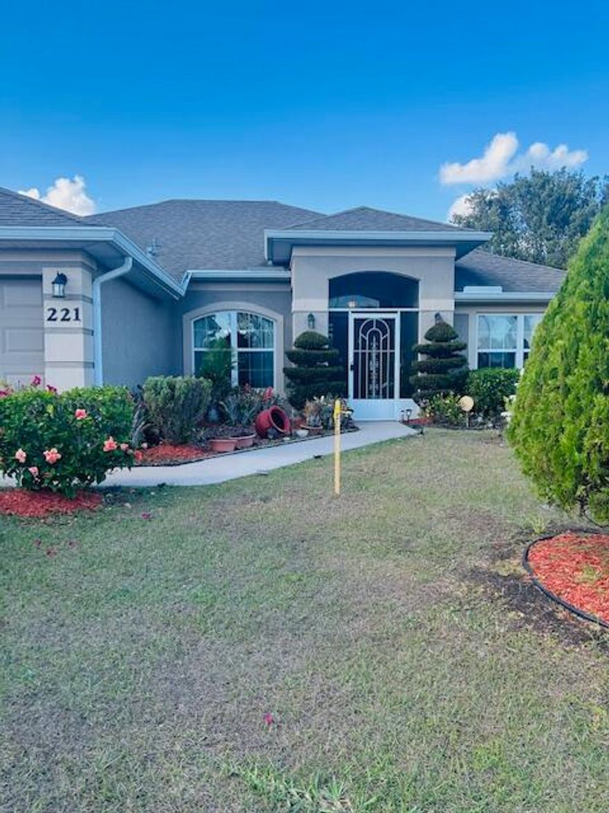 Welcome home! This property has all the space you need on oversized 1/4 acre lot and 2288 sq ft of living space in the sought after Kestor neighborhood of Port St. Lucie. The backyard boasts fruit trees (Ackee, Mango, Papaya, Sweetsop, Custard Apple, Naseberry), a cabana to relax in and shed for all the tools. Inside, the home offers four spacious bedrooms and three full bathrooms, a large kitchen located in the center of the home, a separate dining area, a den/flex space which could be easily converted to a fifth bedroom. The enclosed back patio makes the perfect lanai to comfortably enjoy the view on those chilly winter Treasure Coast evenings. This home also features a three-car garage for all the toys, a screened-in front entryway and beautifully kept landscaping for extra curb appeal