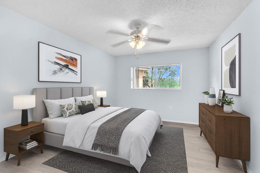 Welcome home to a garden-style apartment 1J-205 in a gated, pet-friendly community. Inside, enjoy modern kitchens and inviting living spaces; outside, relax by the sparkling pool, stay active in the fitness center, or gather at the clubhouse and BBQ area. Convenient location allows for easy access to several by major highways. Rapid approval available!