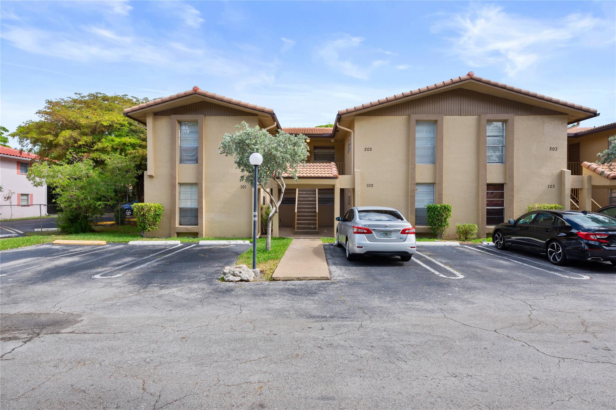 Lovely 2 bedroom, 2 bathroom 1st floor condo located in Palm Terrace! This condo features a split bedroom floor plan, laminate and tile flooring throughout, no carpet. The screened patio is equipped with a full size washer and dryer. Enjoy the private community pool. Palm Terrace is conveniently located near shopping centers, dining, and schools. Welcome to all ages! Renting is allowed immediately, pets are allowed with restrictions. 1 assigned parking space plus guest parking is available.