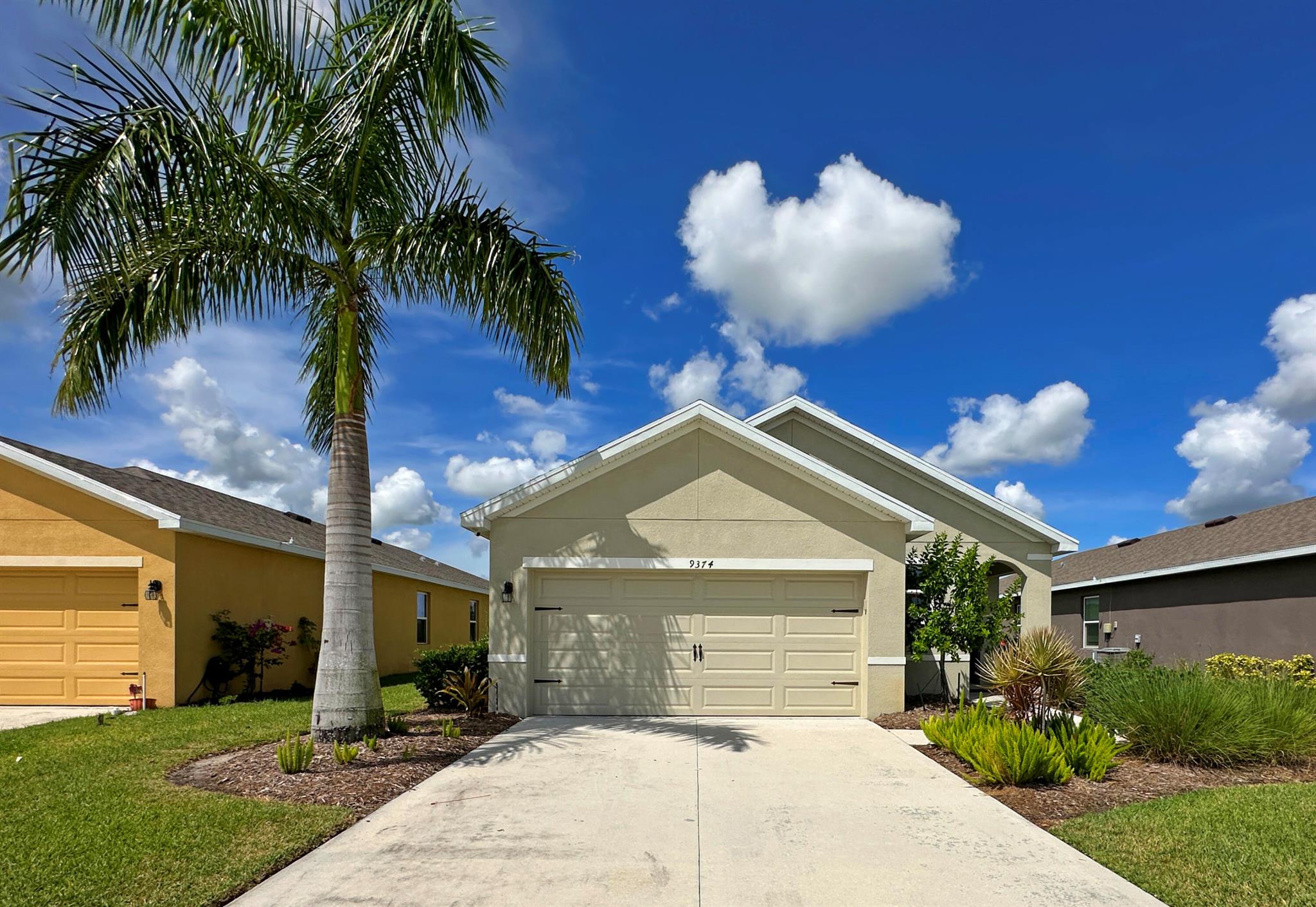 Welcome to this stunning 3-bedroom, 2-bath home overlooking a peaceful lake in the desirable Crosstown Commons community. Built in 2020, this residence offers modern construction, energy-efficient features, and an open floor plan. Inside, you'll find tile flooring throughout the main living areas, plush carpet in bedrooms, a dedicated dining space, and an updated kitchen with granite countertops, stainless steel appliances and ample cabinet storage perfect for both everyday living and entertaining. The primary suite boasts a large walk-in closet and a bathroom with dual vanities, while two additional bedrooms provide flexibility for guests, a home office, or a growing family. A brand-new water heater (2025) adds peace of mind. Equipped with a whole-house water softener and purification