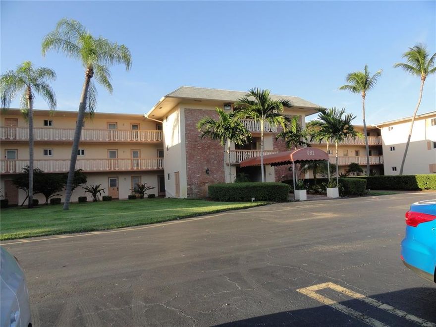 * IMPACT WINDOWS * CORNER UNIT * SCREENED BALCONY * LOVELY POOL AND BARBEQUE AREA*  GYM *COMPLETELY TILED * NEEDS SOME WORK, NO FRIDGE * NO RENTING * 1 CAR ONLY * BEING SOLD AS WITH RIGHT TO INSPECT*BASIC CABLE INCLUDED IN THE MAINT.