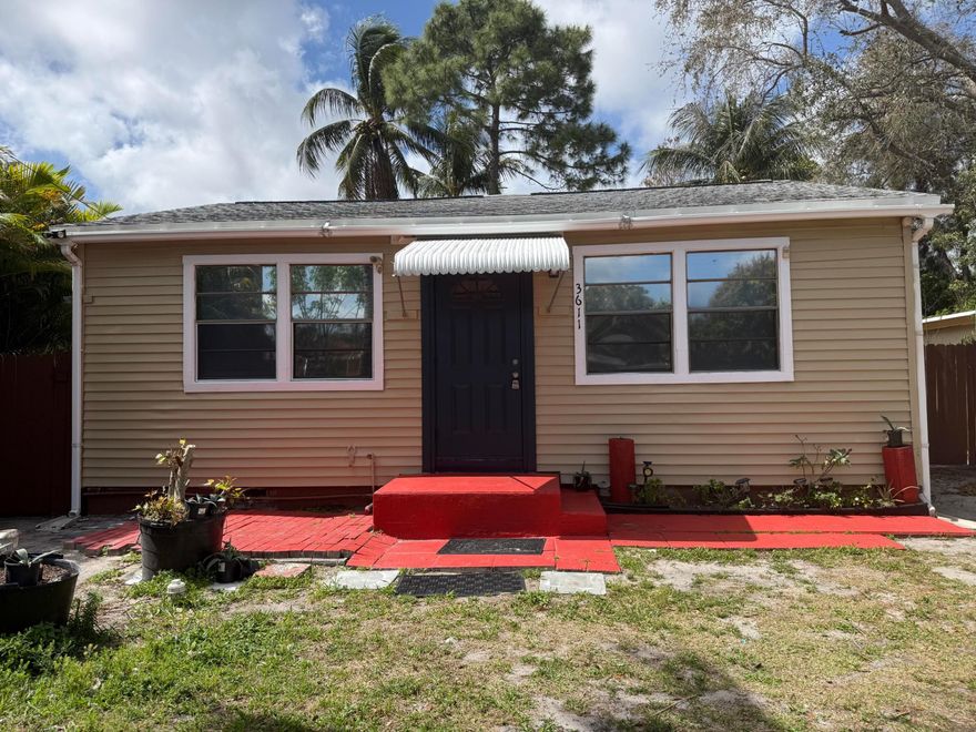 Florida charm in the heart of Palm Springs! Renovated 2/1 home with extra large fully fenced backyard. Large workshop/storage with electricity. Plenty of storage inside the house, walk in closets. Wood floors throughout, freshly painted.