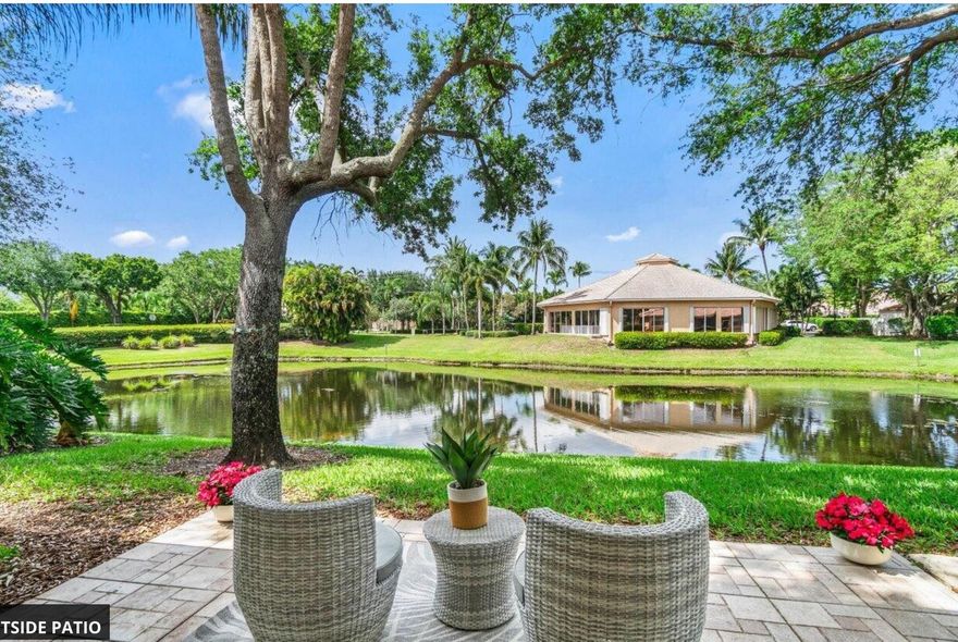 Waterfront oasis in East Delray- entrance on Atlantic Ave! This beautiful, ALL-AGE UNFURNISHED end unit villa, gated, PET friendly, just painted! Location minutes to downtown Atlantic Av,. Light, bright, spacious. Villa is offered ANNUAL, unfurnished & features a new open kitchen with luxury stainless steel appliances, granite countertops, breakfast bar--perfect for everyday living/entertaining. Separate dining area and split floor plan for house guests/ privacy. Enjoy peaceful lake views from the living room, master bedroom, and the enclosed patio turned into a Florida Room with an amazing view which includes sliding glass doors for climate control, great for a den, home office, play room. The home includes 1-car gar+ 2 driveway spots!! Close to Houses of Worship and schools.