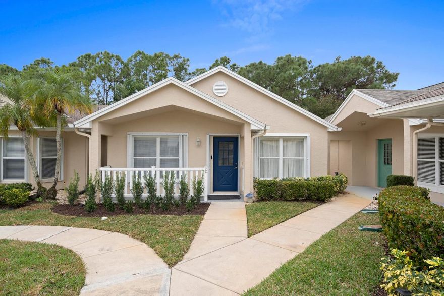 Located in the highly desirable, gated 55+ Kings Isle community in St. Lucie West, this beautifully updated 2BR/2BA villa offers low-maintenance, resort-style living. The home features luxury vinyl plank (LVP) flooring throughout and a thoughtfully designed layout with two master suites, each with walk-in closets. The kitchen is upgraded with custom cabinetry, granite countertops, and all new stainless steel appliances. Additional improvements include a whole-house water system tied into the overhead plumbing, updated electrical with surge protection, accordion shutters on all windows, a new roof and gutters, and fresh interior and exterior paint. Enjoy Florida living on the screened and covered patio. Kings Isle offers a 24-hour manned gate and an impressive 15,000-sq-ft clubhouse with a fitness center, grand ballroom, card and game rooms, arts & crafts studio, library, and meeting spaces. Outdoor amenities include a resort-style pool and spa, tennis, pickleball, bocce ball, shuffleboard, and scenic walking paths. A full-time activities director provides a wide variety of clubs, classes, and social events. Conveniently located near shopping, dining, medical facilities, golf, I-95, and the Florida Turnpike.