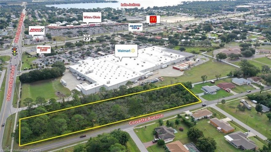 Prime 1.8+-Acre Commercial Retail/Office Site Adjacent to Walmart's Busiest Store at Sebring's Highest Traffic Intersection! Zoned C1 within City of Sebring town for easy development. Whether your building for you own business to take advantage of this Potentially High Traffic/ Income-Profitable location or just like to enjoy prime site to hold for even more future upside don't miss out on this one. Call today before it's SOLD!