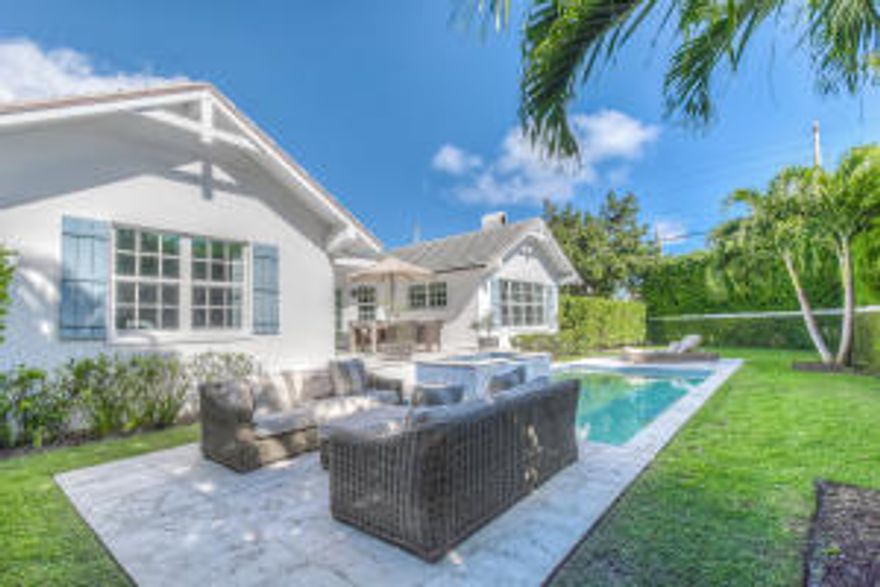 Completely remodeled 4 bedroom 3 bath home situated on an oversized 10,000 square foot lot. Pool, spa and yard in town! Clean, bright and new! This home features an open floor plan and bright sunny southern exposure. Just a few steps to Worth Avenue, The Four Arts and the recreation center. Home has private beach access and lake trail access. All square footages to be verified by buyer.