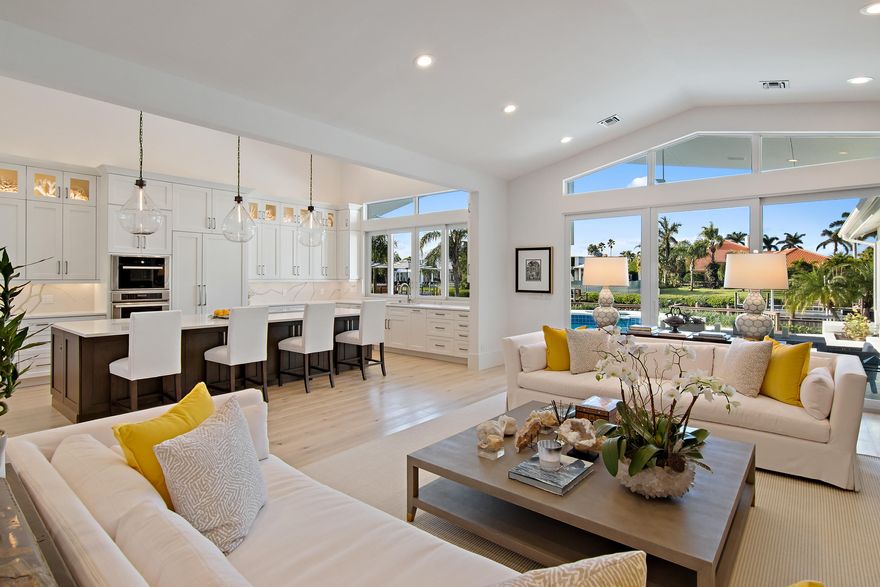 Beautiful contemporary, waterfront estate that can accommodate up to a 50 ft. boat. Intracoastal and ocean access within minutes.  5,253 SF, 4 bedrooms, 5 1/2 baths (a 5th bedroom used as theatre). All updated in 2017. All new custom kitchen, professional stainless appliances, and new finest marble baths. New hardwood floors throughout. One level, no stairs. Huge 4 1/2 car garage to accommodate your car collection.  Back-up generator. Located in five-star Frenchman's Creek Beach & Country Club. Gated, 2 clubhouses, 2 championship golf courses, 5 restaurants, tennis, private beachfront Clubhouse and restaurant. This exquisite estate is being offered unfurnished; but all furnishings, fixtures, art, golf cart and all accessories are negotiable.  Turn-key estate, just bring your clothe