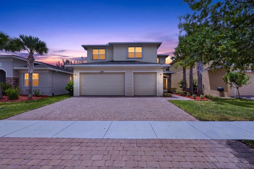 Step into this spacious and beautifully maintained 2018 built single family home designed for comfortable living and effortless entertaining.  The Villanova floor plan offers over 3,600 square feet of thoughtfully designed space, combining functionality, style, and serene preserve views.     From the moment you enter, you're welcomed by an open, airy layout with tile flooring throughout the main living areas and beautiful crown molding. With 5 bedrooms, 3.5 bathrooms, a versatile den, and a 3 car garage, there's room for everyone whether it's family, guests, or working from home. The den, accented with decorative shiplap, creates the perfect office or private retreat.  At the heart of the home, the kitchen seamlessly connects to the main living space and features granite countertops, double ovens, and stainless steel appliances ideal for everyday living or hosting gatherings. A whole-home water filtration system, including reverse osmosis for drinking water, adds an extra layer of comfort and convenience.    Enjoy added efficiency and comfort with two AC systems, including a newer 2025 downstairs unit,  along with a newer water heater already in place for peace of mind. The home is already equipped with accordion shutters, making hurricane preparation simple and convienent. The 3-car garage is finished with durable epoxy floors, giving it a clean, polished look.   Out back, enjoy a large screened in patio with pavers that truly extends your living space perfect for relaxing or entertaining while overlooking the peaceful preserve. The fully fenced yard offers privacy and plenty of room to add a pool or create your own outdoor oasis.    The home's layout provides flexibility across both levels, making daily living easy and functional, while modern finishes throughout deliver a clean, updated feel.    Located in the highly sought after Vizcaya Falls community, residents enjoy access to a clubhouse, fitness center, resort style pool, playground, tennis courts, and basketball courts.   HOA perks include virtual guard security gate, cable, high speed internet, landline, alarm system, and a video doorbell.    Situated in the desirable Torino area near shopping, dining, and major highways, this home offers the perfect balance of space, upgrades, convenience, and lifestyle ideal for buyers looking to enjoy everything Florida living has to offer.
