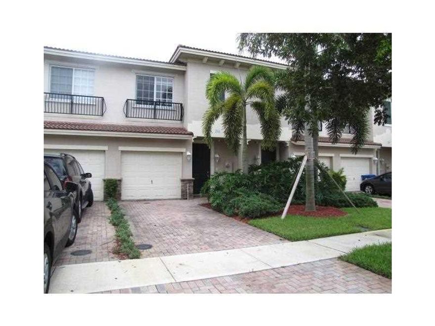 Newer townhouse development on the edge of Weston adjacent to Sawgrass Sanctuary Park, bright & spacious 3/2.5 w/ 1 car garage, all bedrooms & loft office/play area upstairs, master suite boasts generous bathroom w/ dual sinks, roman tub & separate shower  , large walk-in closet; downstairs features open floor plan w/ sliding doors leading to patio and common green space, no backyard neighbors for extra privacy, wood cabinet & stainless kitchen, A-Rated Elementary & Middle Schools, short sale, sold "As-Is.