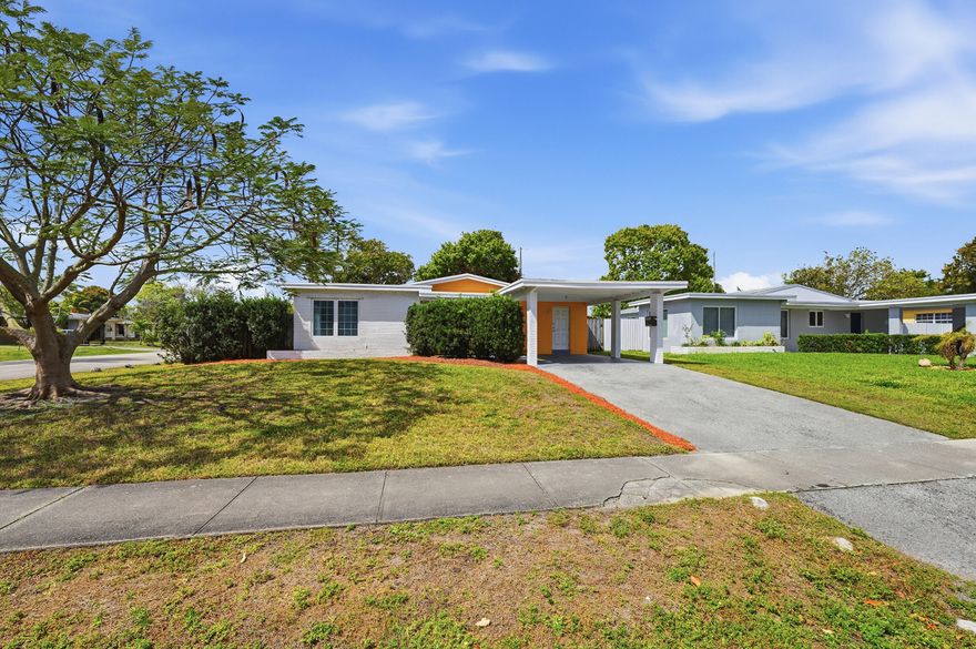 This 3-bedroom, 1-bathroom Fort Lauderdale home presents a great investment opportunity for buyers seeking a property with potential in a convenient location and the ability to add value. Light and bright with east-facing exposure, the home features a functional layout with generously sized bedrooms and ample closet space, offering a solid foundation for updates, personalization, or renovation. The property also features a covered carport and extended driveway for convenient parking. Notable features include a roof installed in 2016, impact windows and doors (2005), AC (2012), water heater (2016), and a full home alarm system installed in 2012. The home also includes a refrigerator from 2024 and a washer and dryer from 2021.

Situated on a 7,291-square-foot fully fenced corner lot, the property offers exceptional flexibility and outdoor potential. The spacious backyard features a covered patio ideal for outdoor living and entertaining. With plenty of room for a pool, playground, boat, or RV--simply modify the fence for easy access--this property offers excellent value-add potential and the opportunity to maximize the lot.

Located in a prime Fort Lauderdale location, the home is just minutes from Fort Lauderdale-Hollywood International Airport, major highways, downtown Fort Lauderdale, shopping, dining, and the beautiful beaches.

With no HOA, a large corner lot, covered carport parking, and strong potential for customization or rental income, this property presents a great opportunity for homeowners, investors, or buyers looking to update and add value in one of South Florida's most convenient locations.