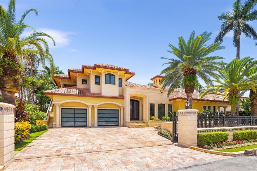This beautiful Mediterranean-style home is set on a rare 12,000 sqft prime lot, offering 100 feet of waterfront—perfect for docking a large yacht. With very few properties like this available, the prestige and scarcity of this location make it a true gem. The home features 3 bedrooms and 2.5 baths, with marble and brand-new wood floors throughout, an elegant onyx kitchen countertop, and a cozy fireplace. Enjoy modern comforts like an elevator, impact windows, and the security of a gated entry. The east-facing pool offers serene river views, just minutes from the top restaurants in Las Olas. This exceptional property could be ideal for investors or developers looking to capitalize on one of the most prestigious and scarce locations available.