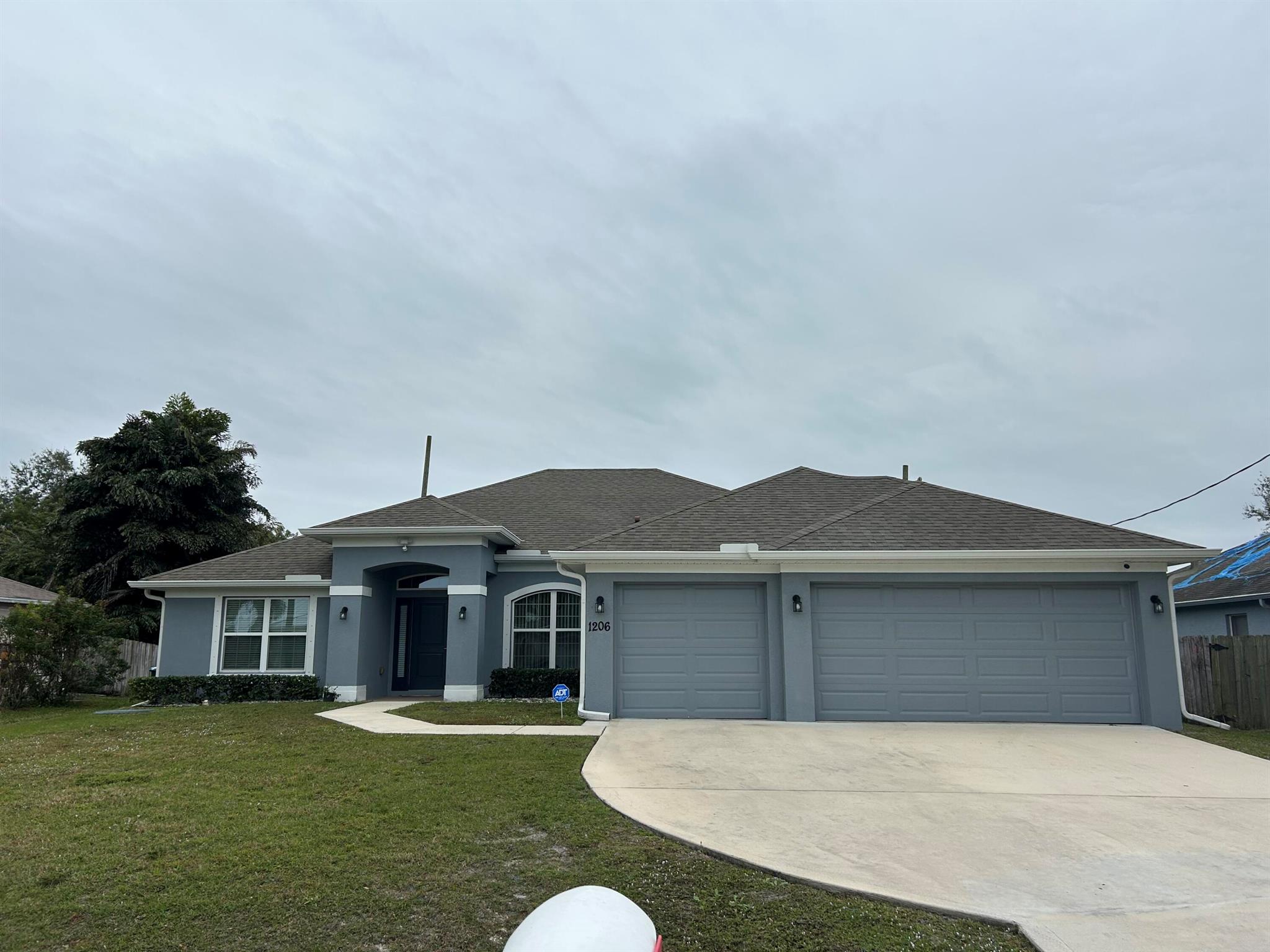 This beautifully upgraded 4-bedroom, 3-bathroom home, built in 2020, offers an open-concept layout with abundant natural light and top-of-the-line appliances, including a refrigerator, range, dishwasher, washer, and dryer. A spacious den adds versatile living space perfect for a home office or extra room. Upgrades include blinds throughout, professionally installed gutters, and fully paid-off solar panels for energy savings. The master suite features a walk-in closet and luxurious en-suite with dual vanities, separate shower, soaking tub, and private water closet. Additional features include an ADT security system, Ring doorbell, and a 3-car garage. With modern finishes, energy-efficient features, and exceptional upkeep, this home is ideal for family living. Schedule your showing today!