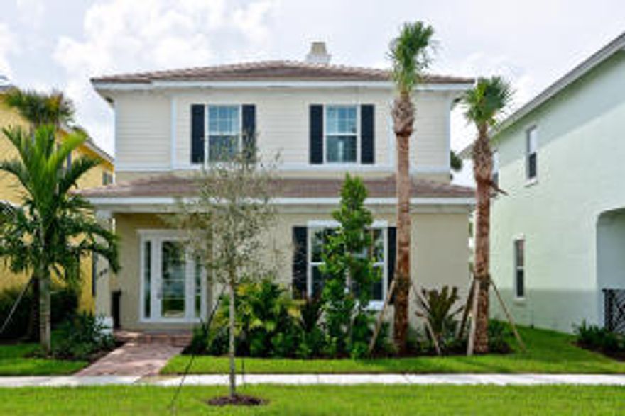 New construction home in Botanica ready for move-in! Rare opportunity to live in a brand new home. This 4 bedroom, 3 bath, 2 car garage CBS home in Botanica features upgrades throughout, incl: all impact doors & windows, faux wood tile flooring in all living areas, Florentine tile in all bathrooms, and a large island kitchen with custom 42' wood cabinetry, upgraded 3cm granite counter tops and stainless steel GE appliances. The 4th bedroom downstairs is perfect for a guest room, office or den and the open floor plan makes this home feel spacious. Jupiter's Best location, with A rated schools, close to shops, 2 miles from beaches & across street from Abacoa. Low hoa dues of $160 per month cover all landscaping, common area, community pool.